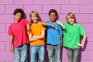 School Kids Wearing Field Trip T-Shirts